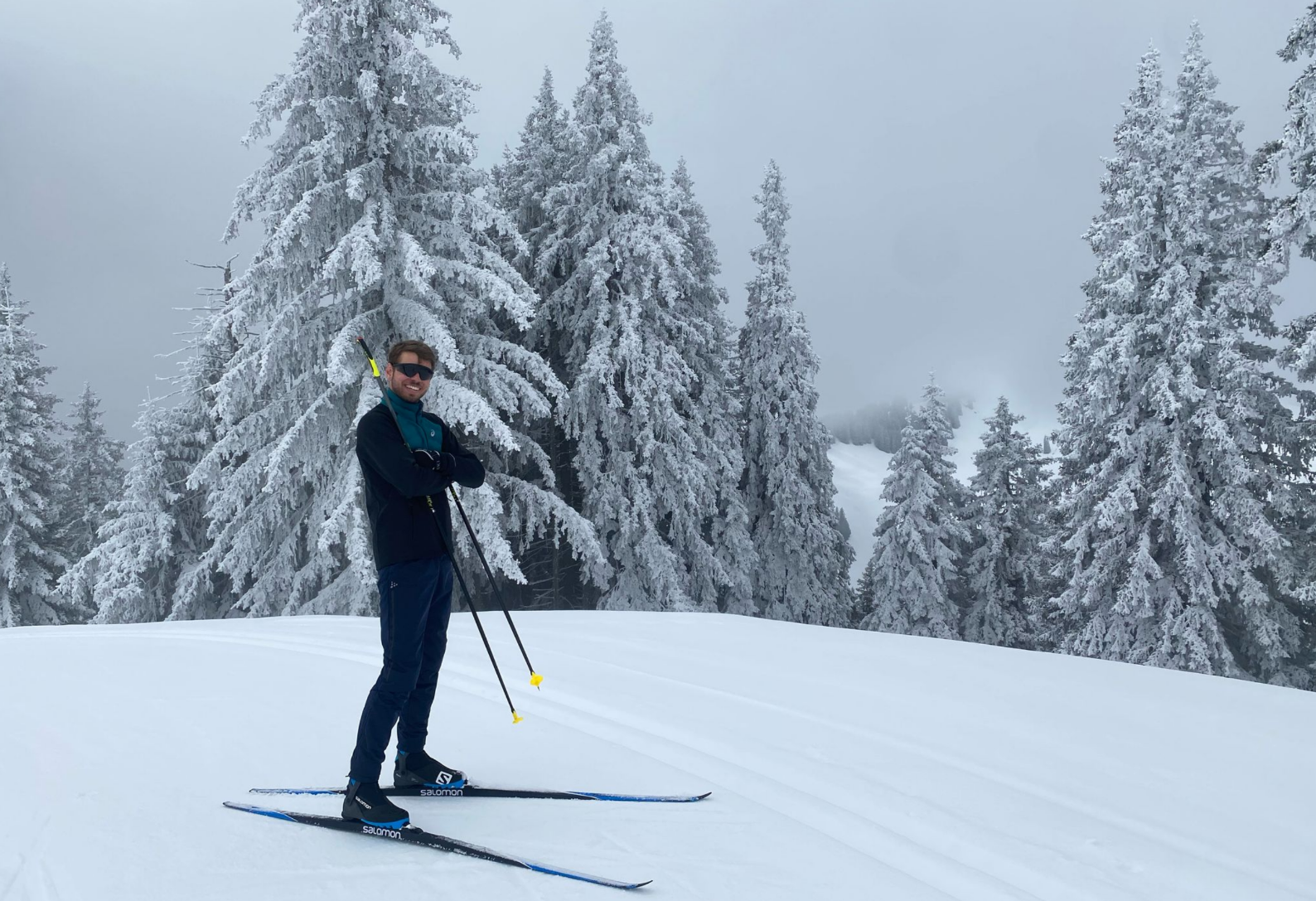 One of my first cross-country skiing days