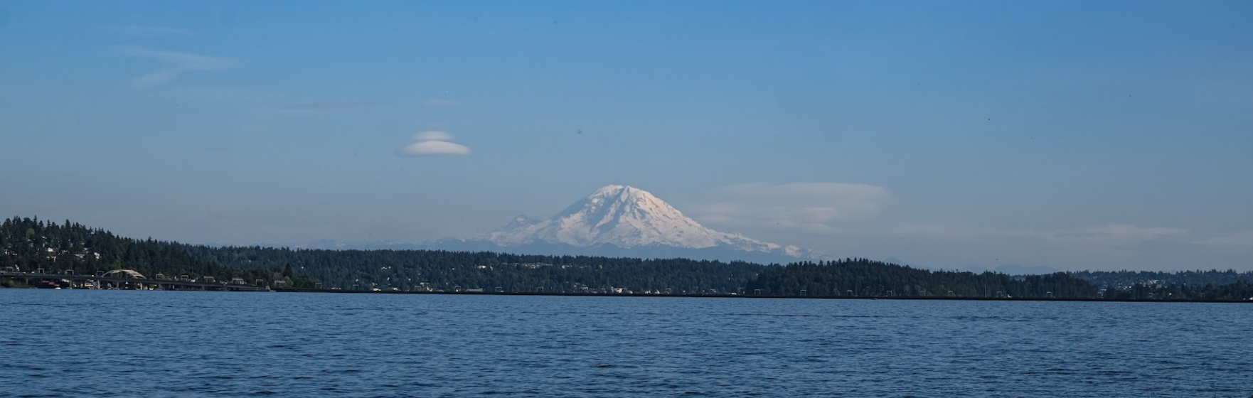 Mount Rainier behind Lake Washington